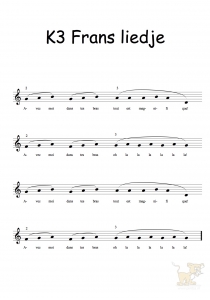 Bladmuziek/sheet music Frans liedje - K3